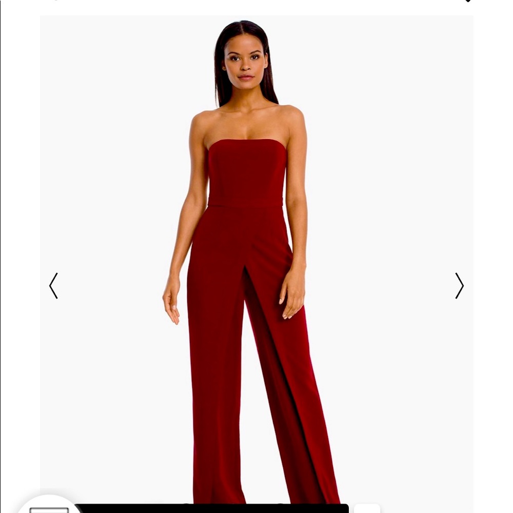 WHBM Red Strapless Jumpsuit